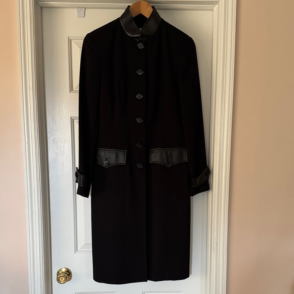 🎉Zoey- Black Coat with Leather Accents(Size 6)🎉